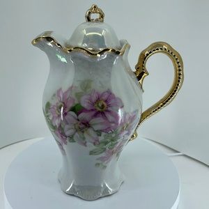 Leuchtenburg Germany Porcelain Chocolate Pot -9"